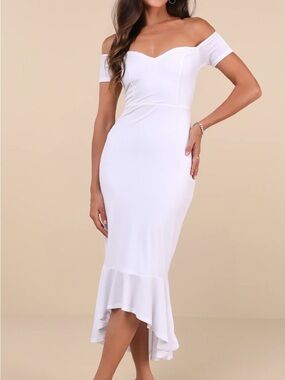 lulus dinah white one shoulder dress Lulus + Dinah White One-Shoulder Dress